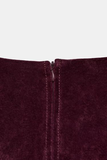 ROBE COURTE 100% CUIR DAIM - Bordeaux de Zara - Image 8