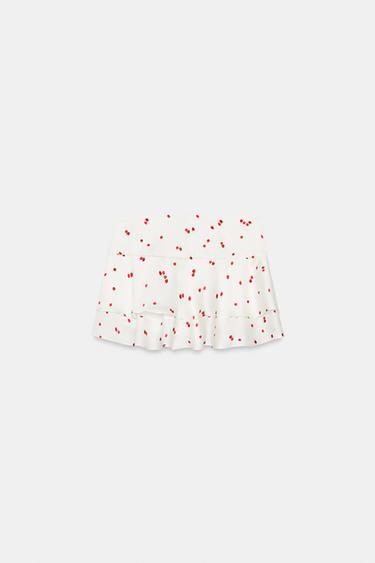 STRAWBERRY PRINT RUFFLE MINI SKIRT - Ecru / Red by Zara - Image 5