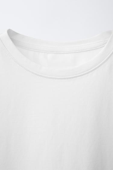 T-SHIRT À PERLES - Blanc cassé de Zara - Image 2