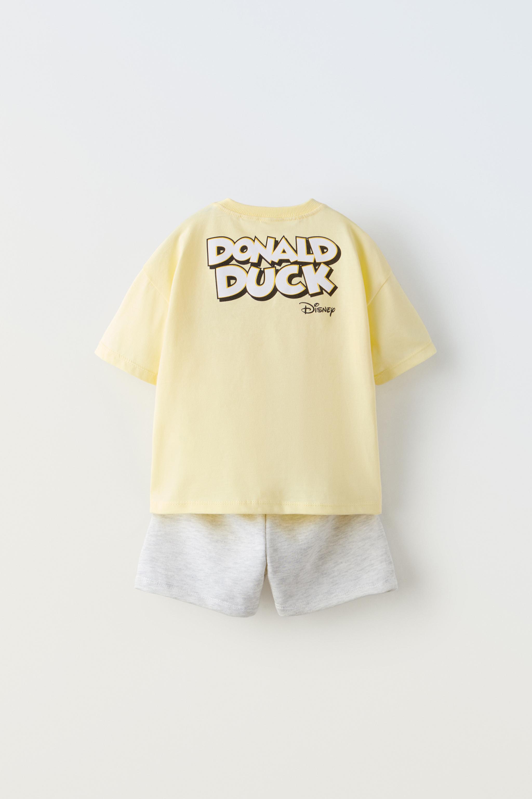 DONALD DUCK DISNEY T SHIRT AND JOGGER BERMUDA SHORTS CO ORD Yellow ZARA United Kingdom