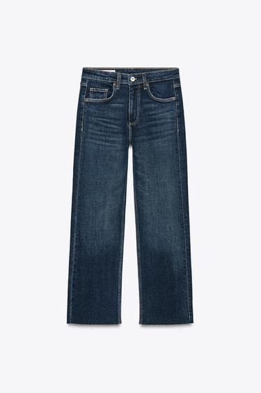 TRF CROPPED FLARE HIGH-WAIST JEANS - Blue by Zara
