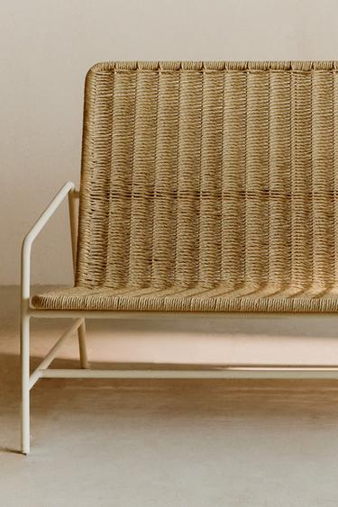 WOVEN OUTDOOR BENCH - brown/white by Zara - Image 5