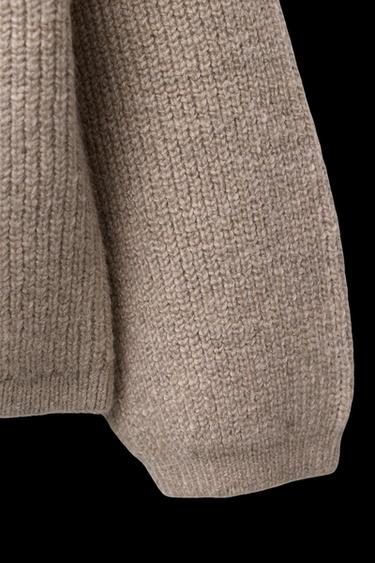 BASIC KNIT CARDIGAN - Sand / Marl by Zara
