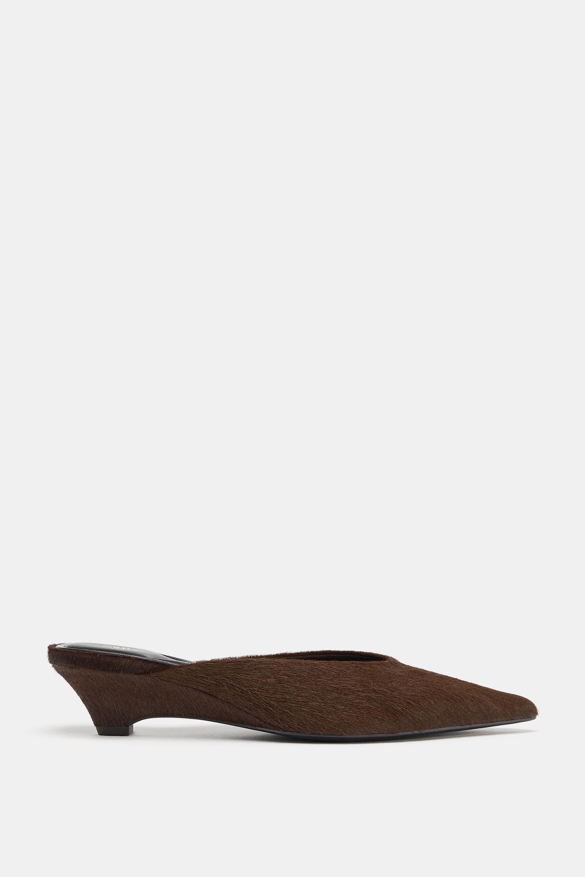 LEATHER WEDGE MULES
