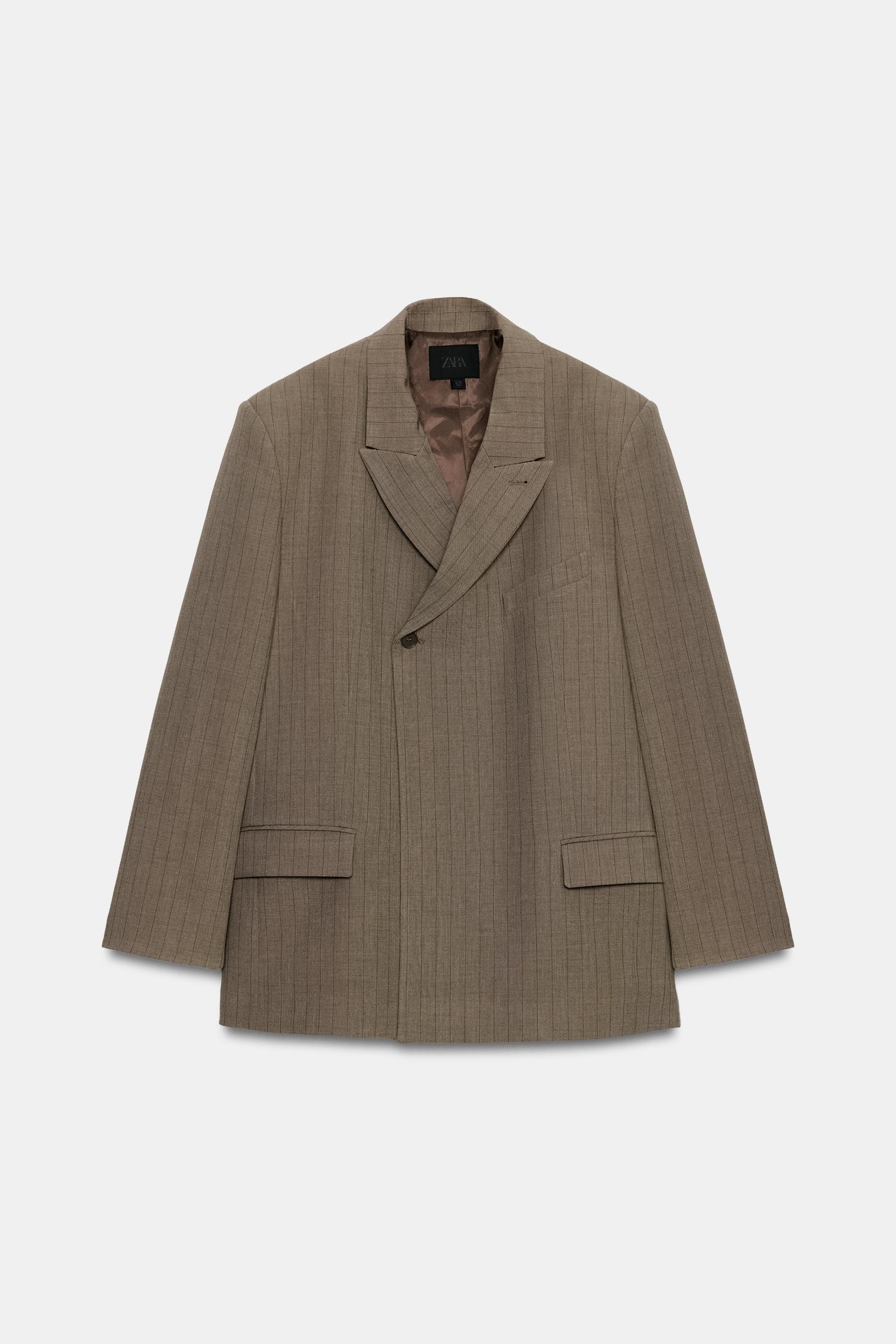 Zara İNCE ÇİZGİLİ OVERSIZE BLAZER CEKET görsel 6