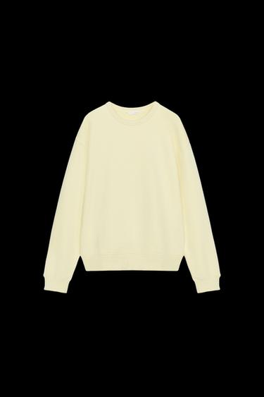 RUSTIC RIB SWEATSHIRT - Lemon yellow by Zara