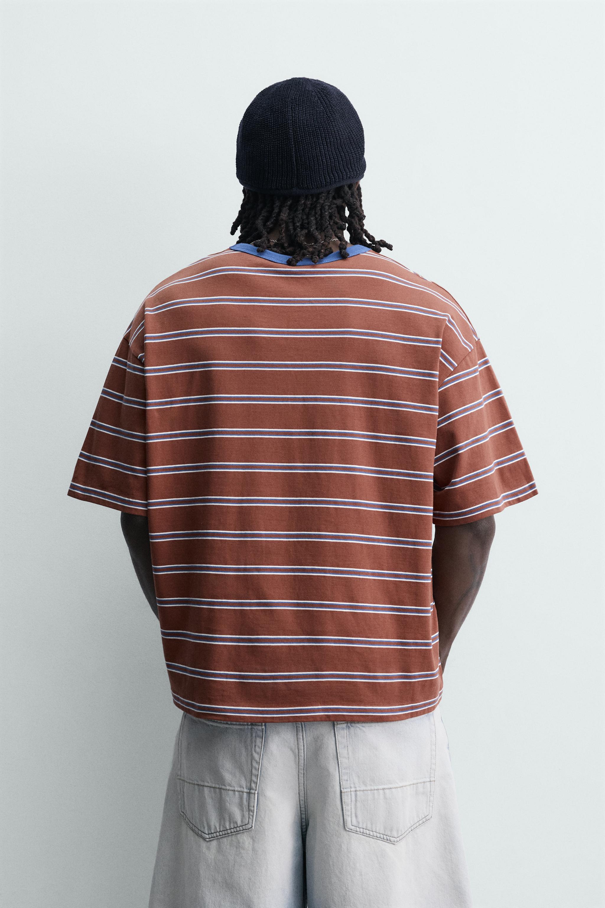Мужские футболки Zara PUKAS SURF X ZARA STRIPED JACQUARD T-SHIRT — фото 3