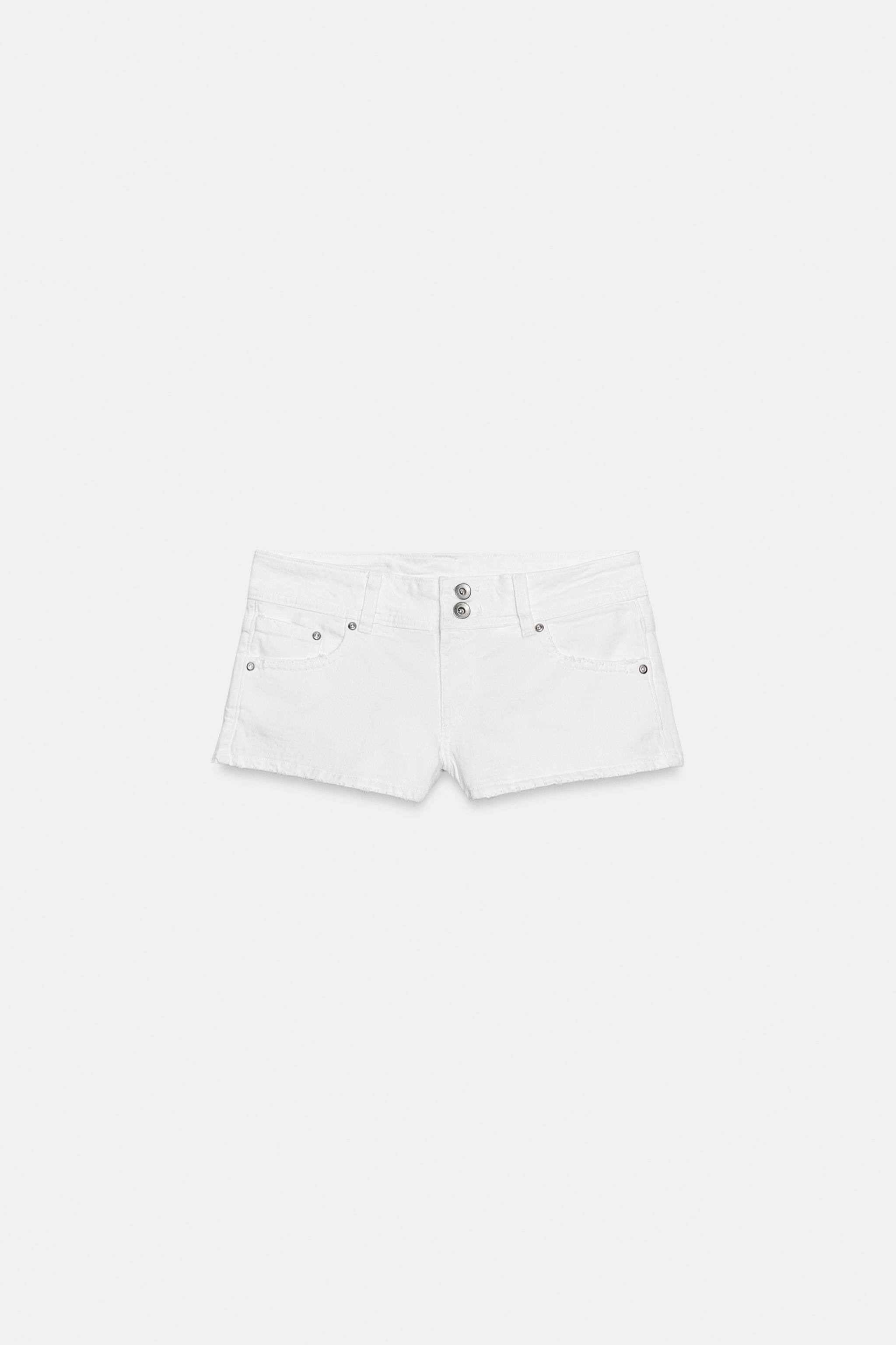 TRF LOW-RISE DENIM MINI SHORTS - thumbnail 5