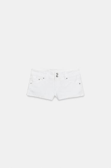 Zaras KORTA DENIMSHORTS MED LÅG MIDJA - Vit