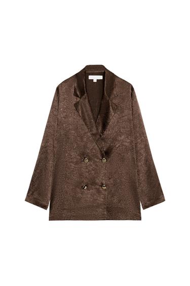 VESTE FLUIDE EFFET FROISSÉ - Marron de Zara