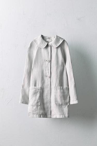 6-10 YEARS/ LIMITED EDITION 100% LINEN TRENCH COAT - Stone by Zara