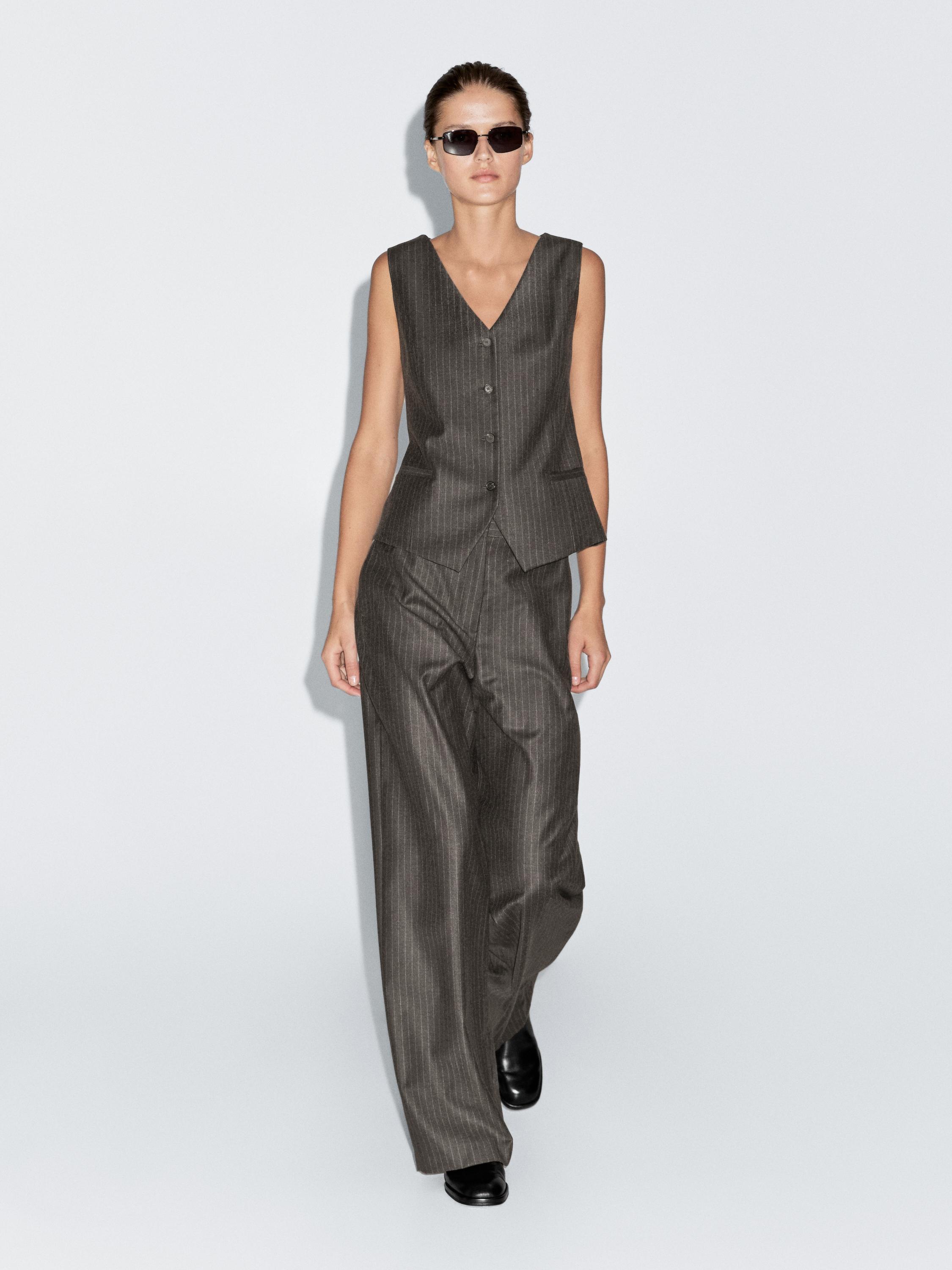 Pantalon à rayures tennis 100 % laine