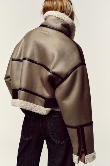 SHORT DOUBLE-FACED JACKET - Mink by Zara - Image 6