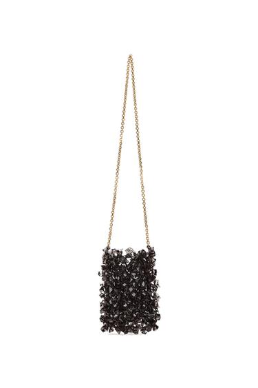BEADED BUCKET BAG - Black by Zara - Image 0