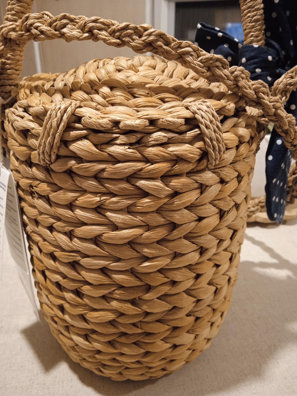POLKA DOT RAFFIA BASKET - Image 2