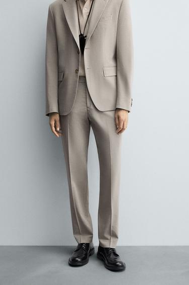 PANTALÓN TRAJE ESTRUCTURA - Grisáceo de Zara