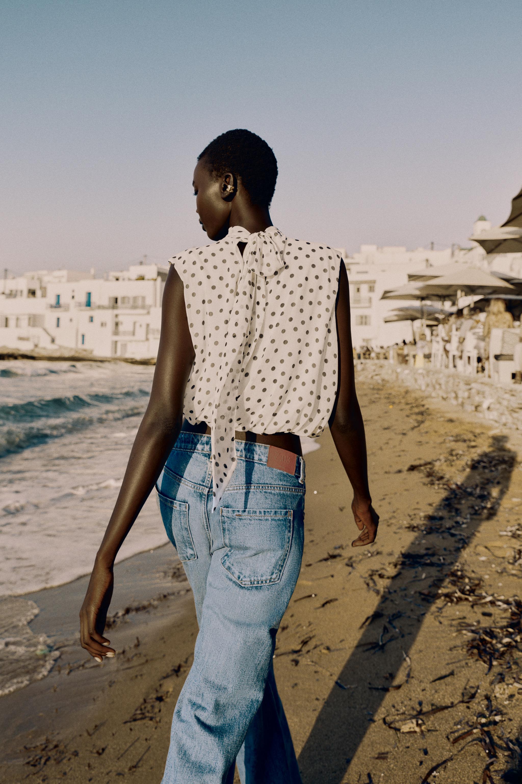 Zara DRAPELİ BALON ASKILI TOP görsel 5