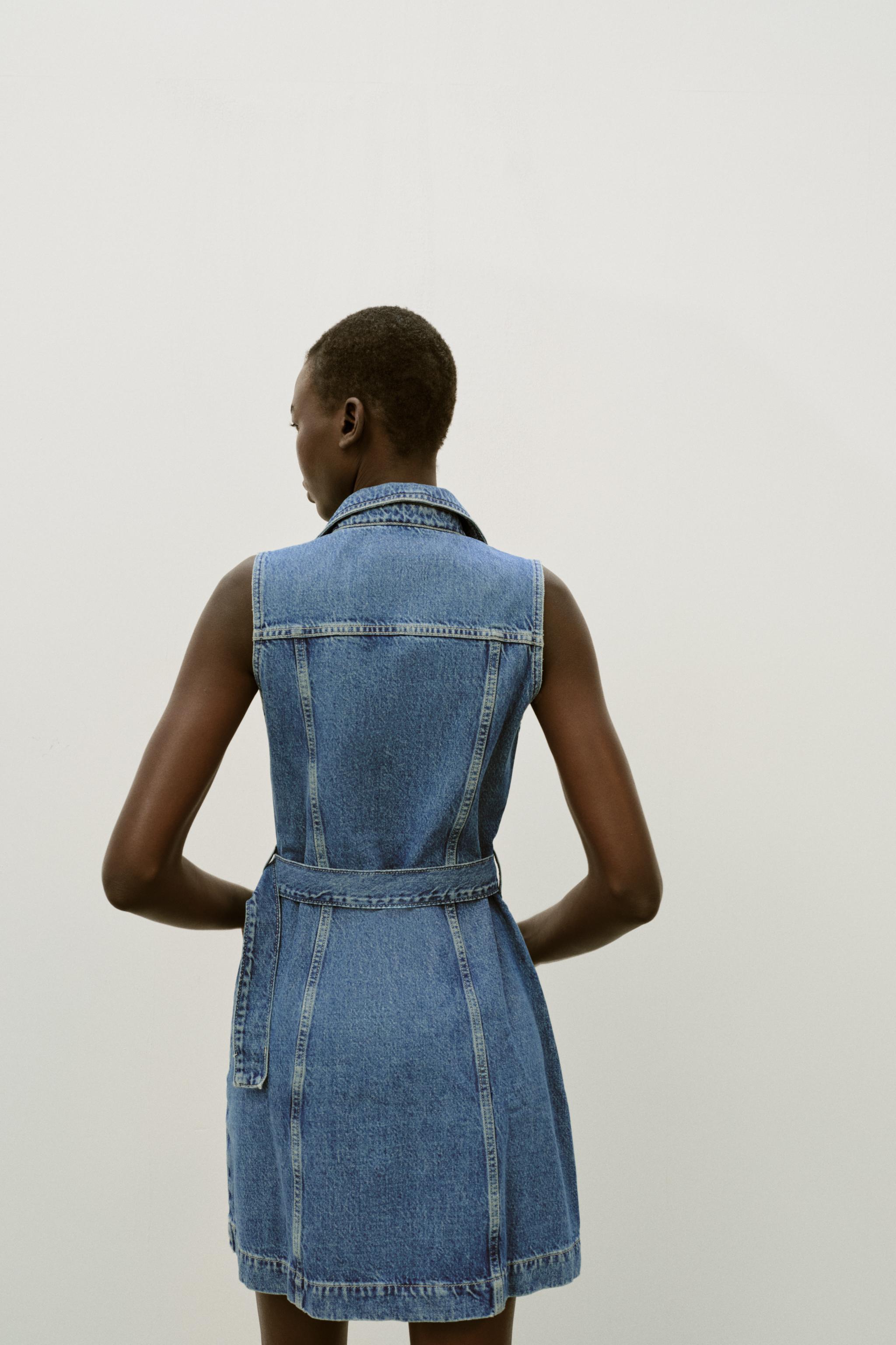 Z1975 SHORT BELTED DENIM DRESS
