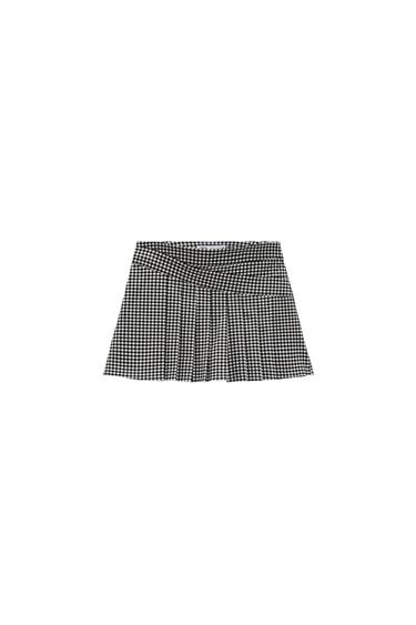 BOX PLEAT GINGHAM SKORT