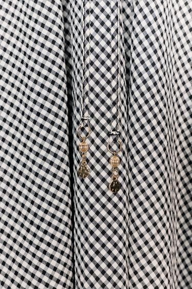 JUPE MI-LONGUE À CARREAUX VICHY - Écru / Noir de Zara - Image 9