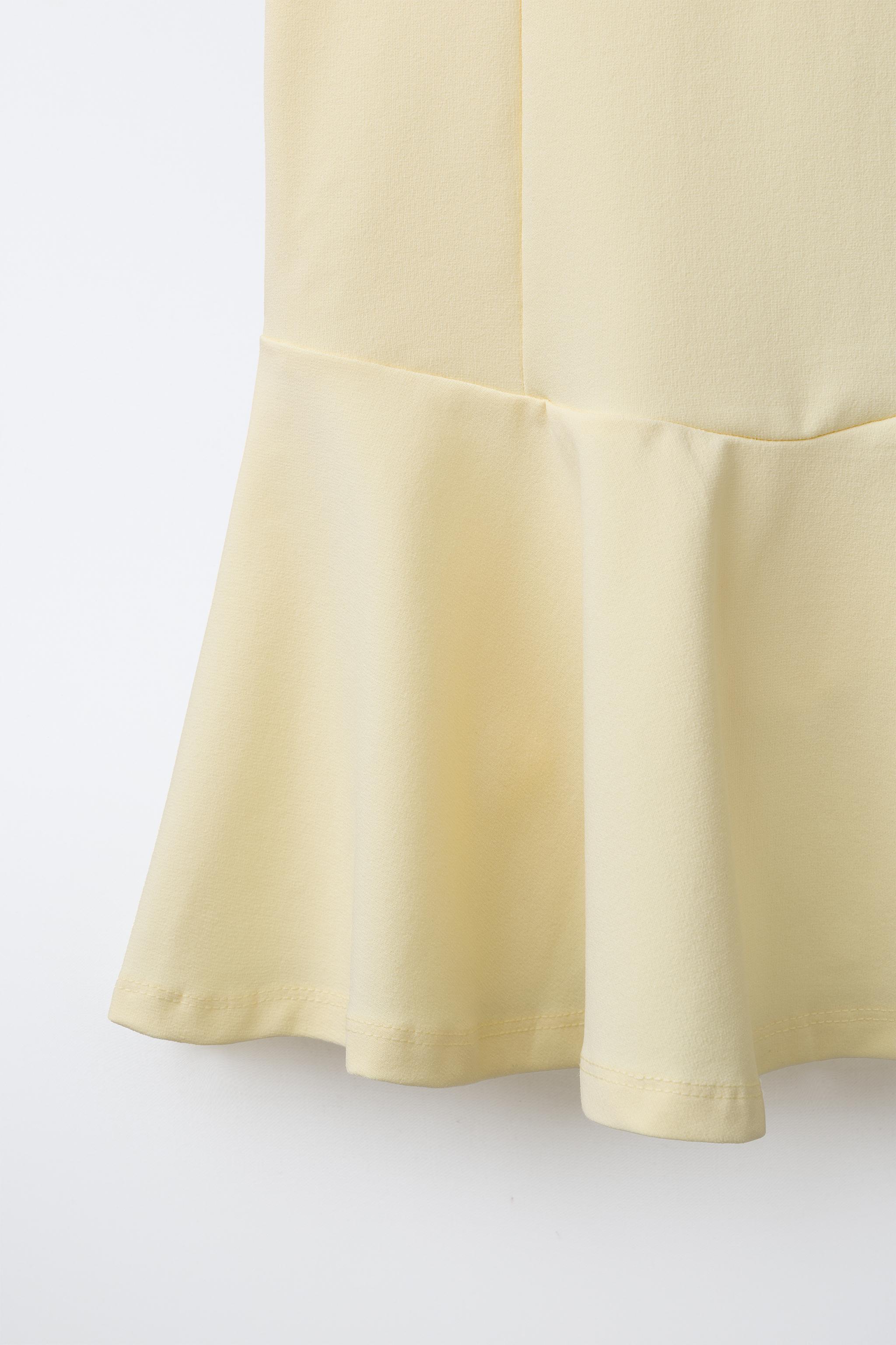 フレアスカートワンピース - パステルイエロー | ZARA Japan / 日本