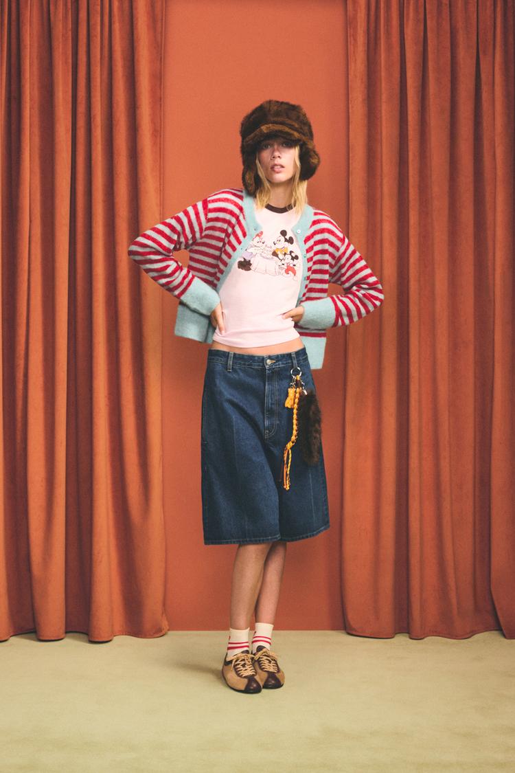 STRIPED CARDIGAN HARRY LAMBERT FOR ZARA X DISNEY Red Stripe