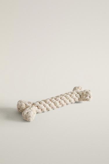 WOVEN BONE PET TOY — Ecru 1