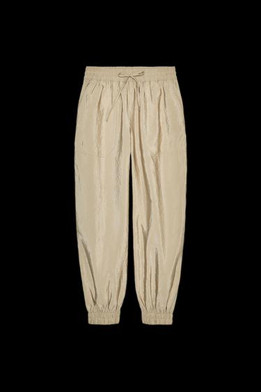 Zara CUFFED HEM PANTS - Stone - Image 0
