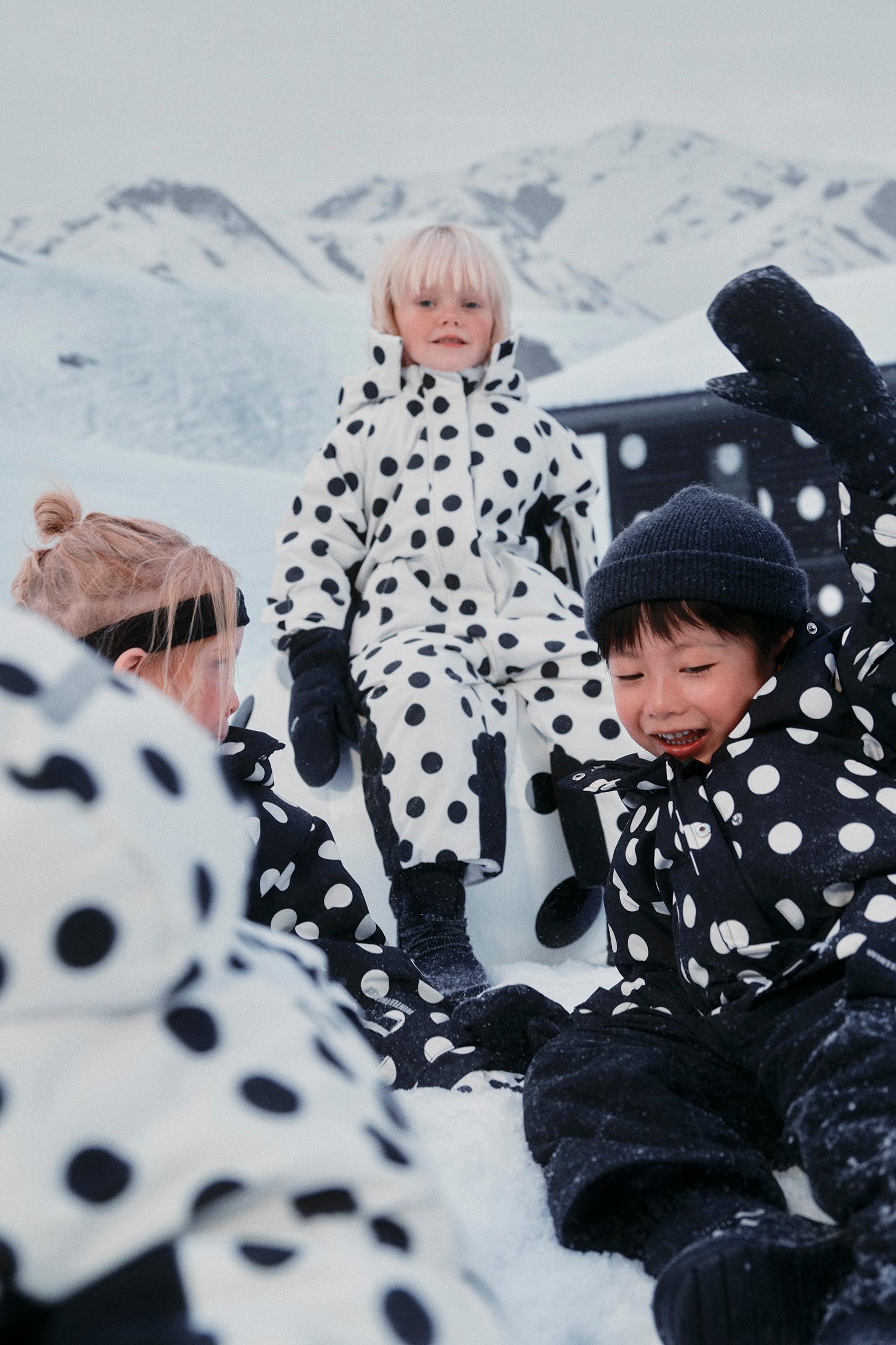 Long Water-Resistant AND Windproof Polka DOT Jumpsuit - Ecru