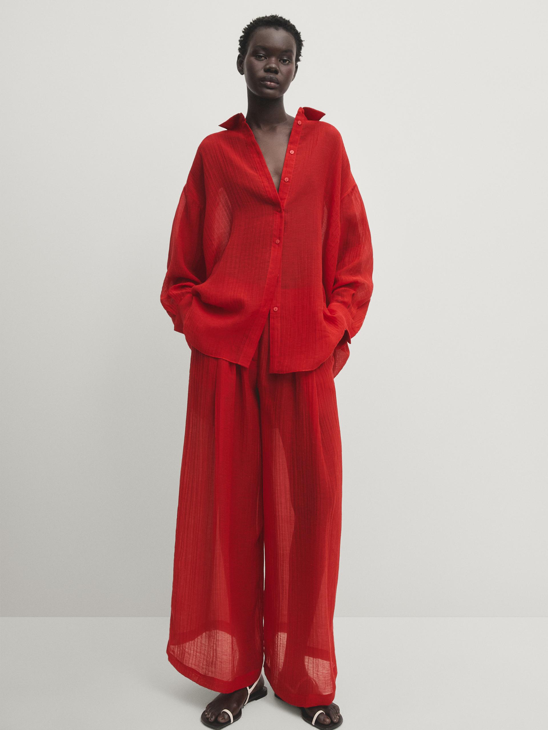 Oversize blouse - Red | ZARA United States