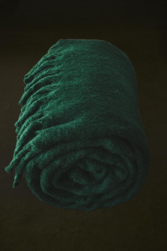 MOHAIR EFFECT BLANKET - Green by Zara - Image 0