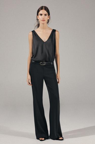 Zara COMBINED BELTED JUMPSUIT - Black