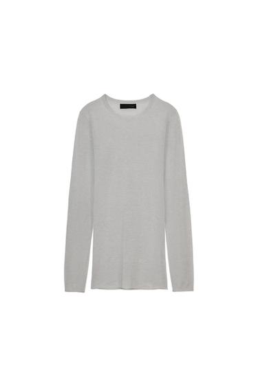 FINE KNIT WOOL BLEND JUMPER - Pearl grey by Zara