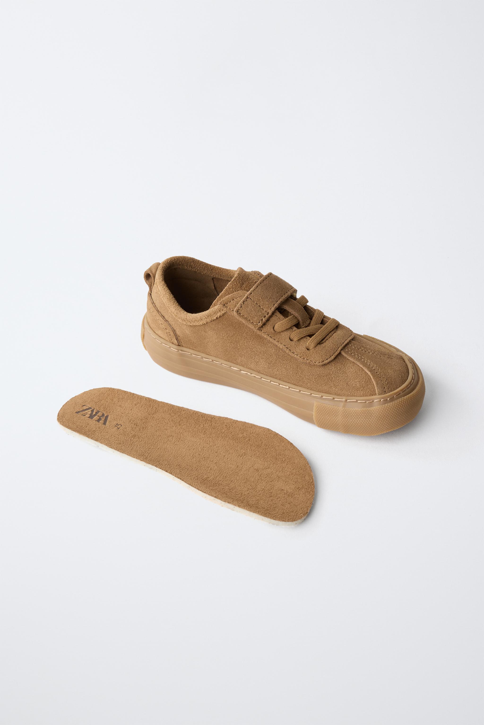 Детские кроссовки Zara LEATHER BAREFOOT SNEAKERS — фото 3