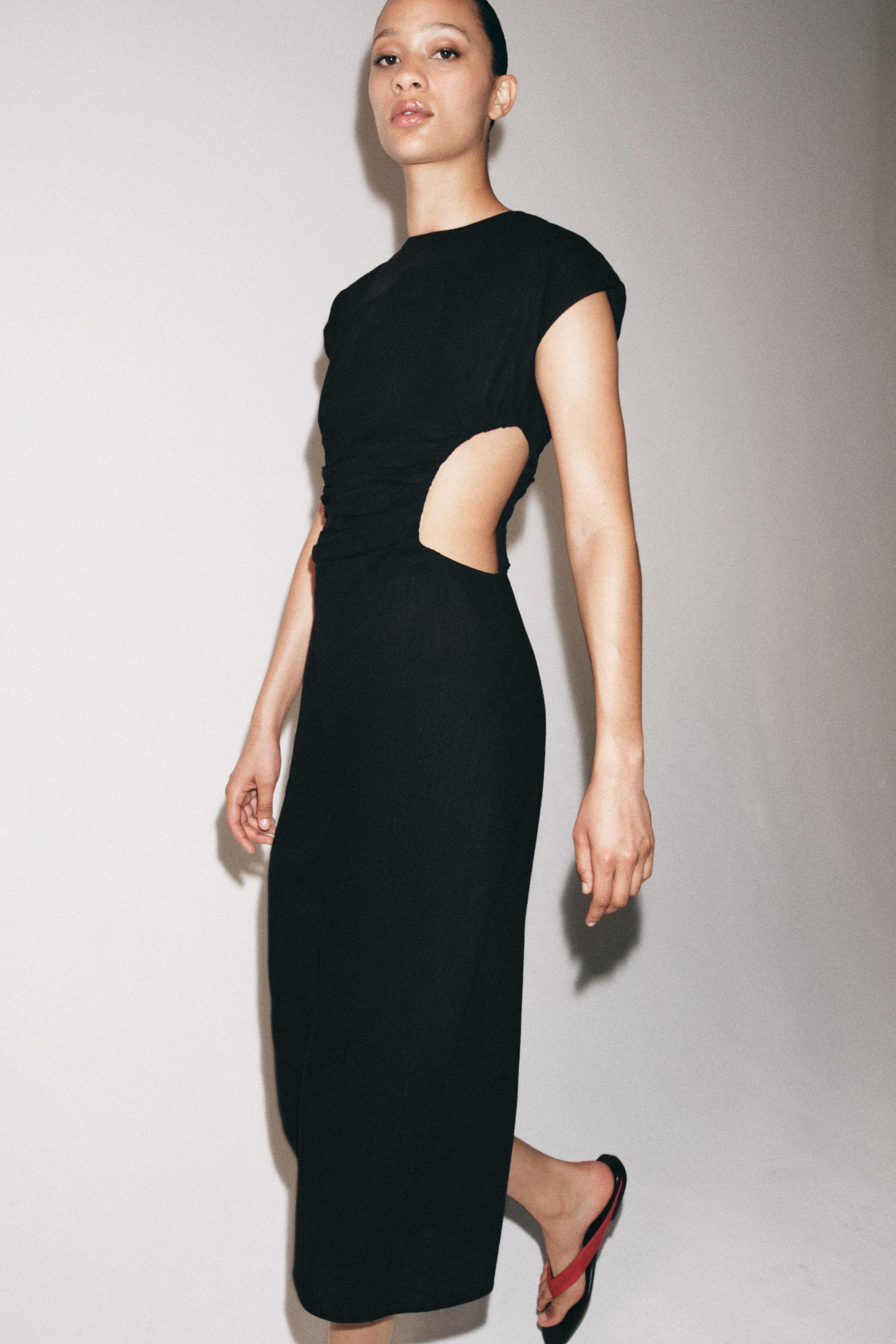 Zara - Zw Collection Cut Out Dress - Black - S - Woman Zara - Zw Collection Cut Out Dress - Black - S - Woman