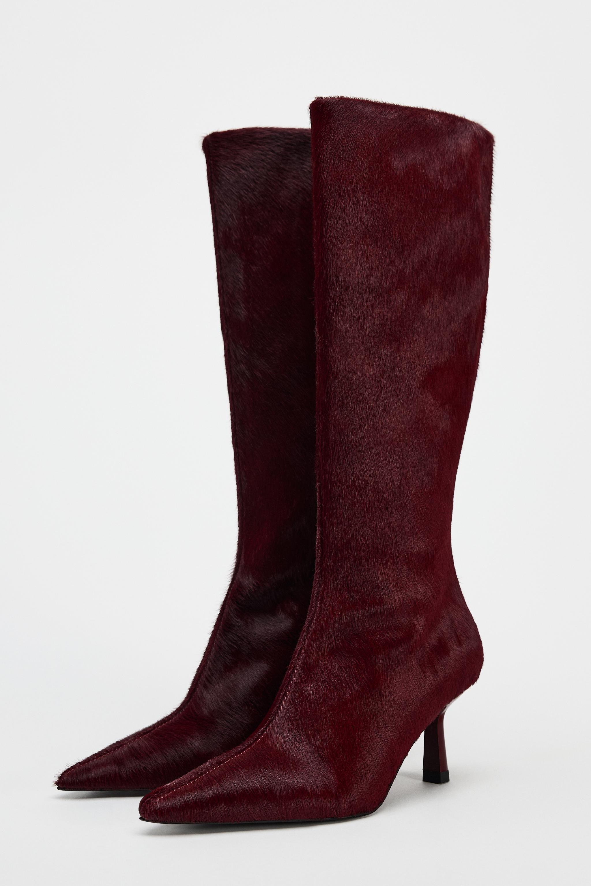 Bottes bordeaux zara deals