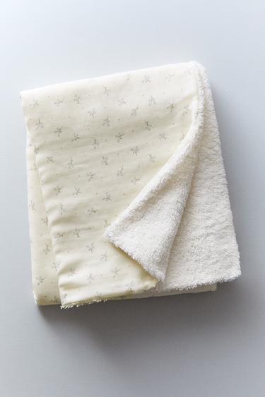 CHILDREN'S MINI FLOWER BATH TOWEL - Oyster-white by Zara