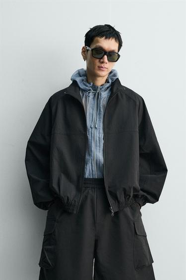 Zara 寬鬆版紋理外套 - 黑色