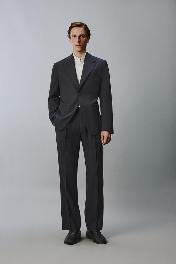 100% WOOL RELAXED FIT PLEATED PANTS from Zara - $119