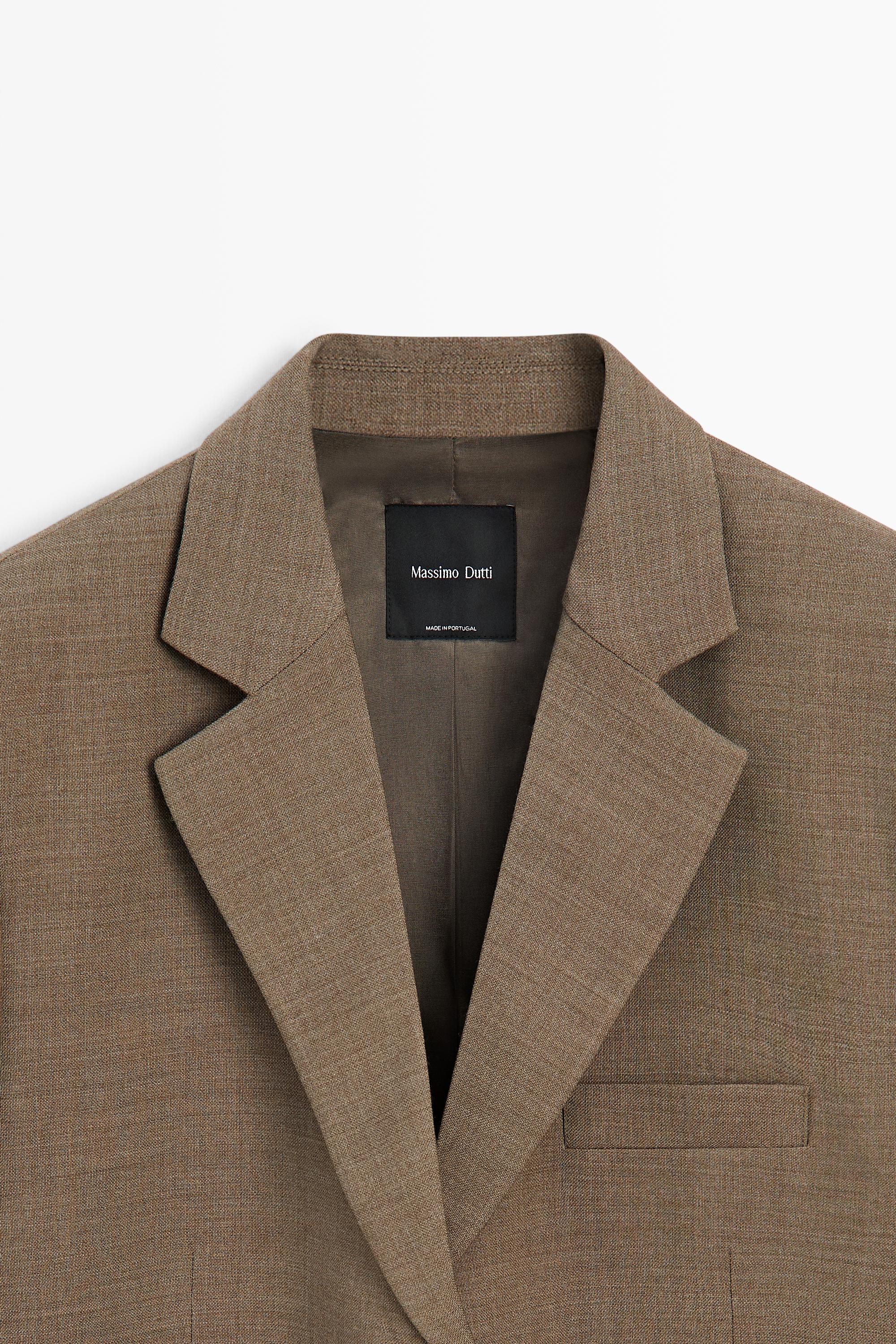 Melange 100% wool suit blazer
