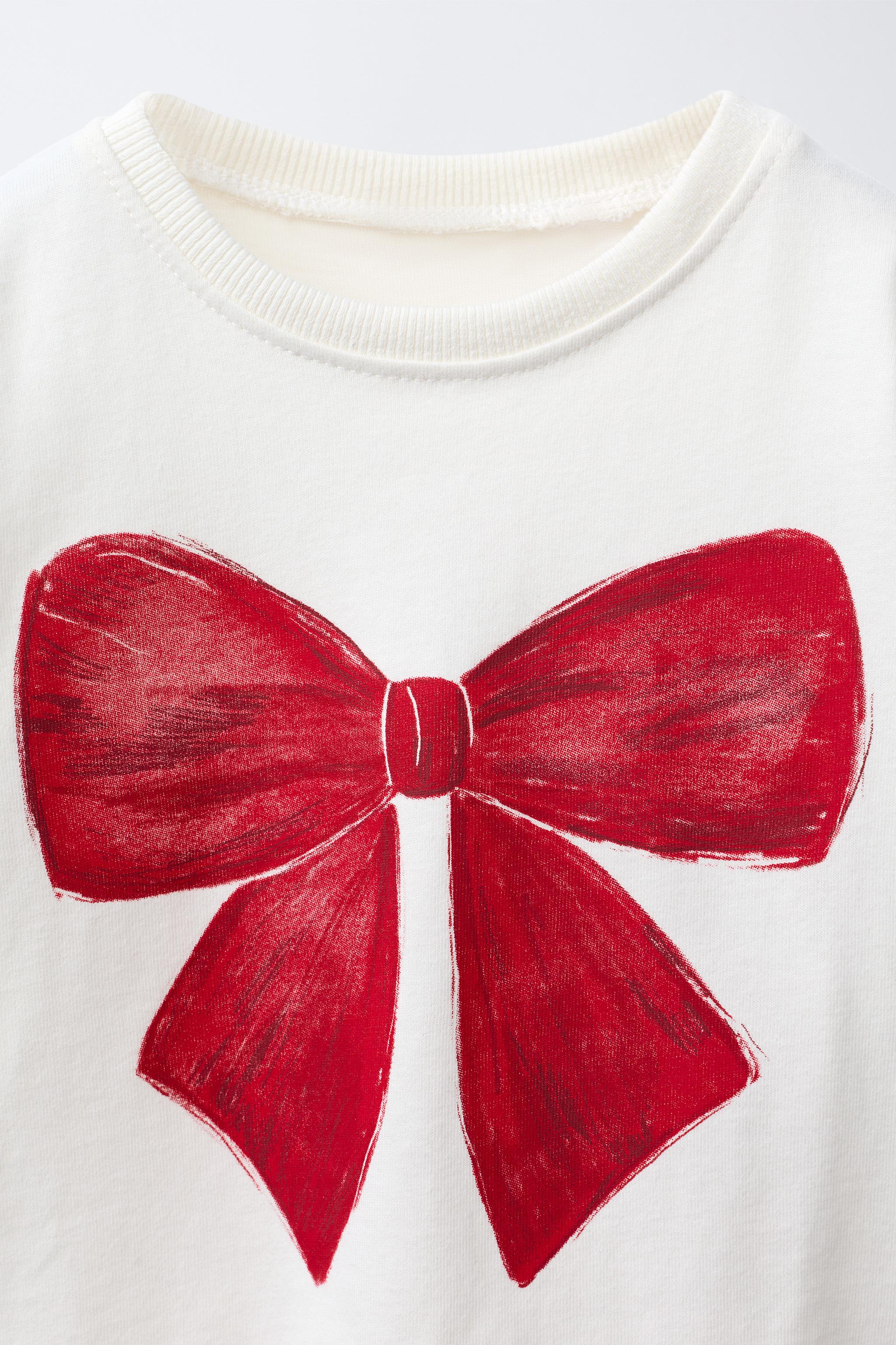 WATERCOLOR PRINT BOW T-SHIRT