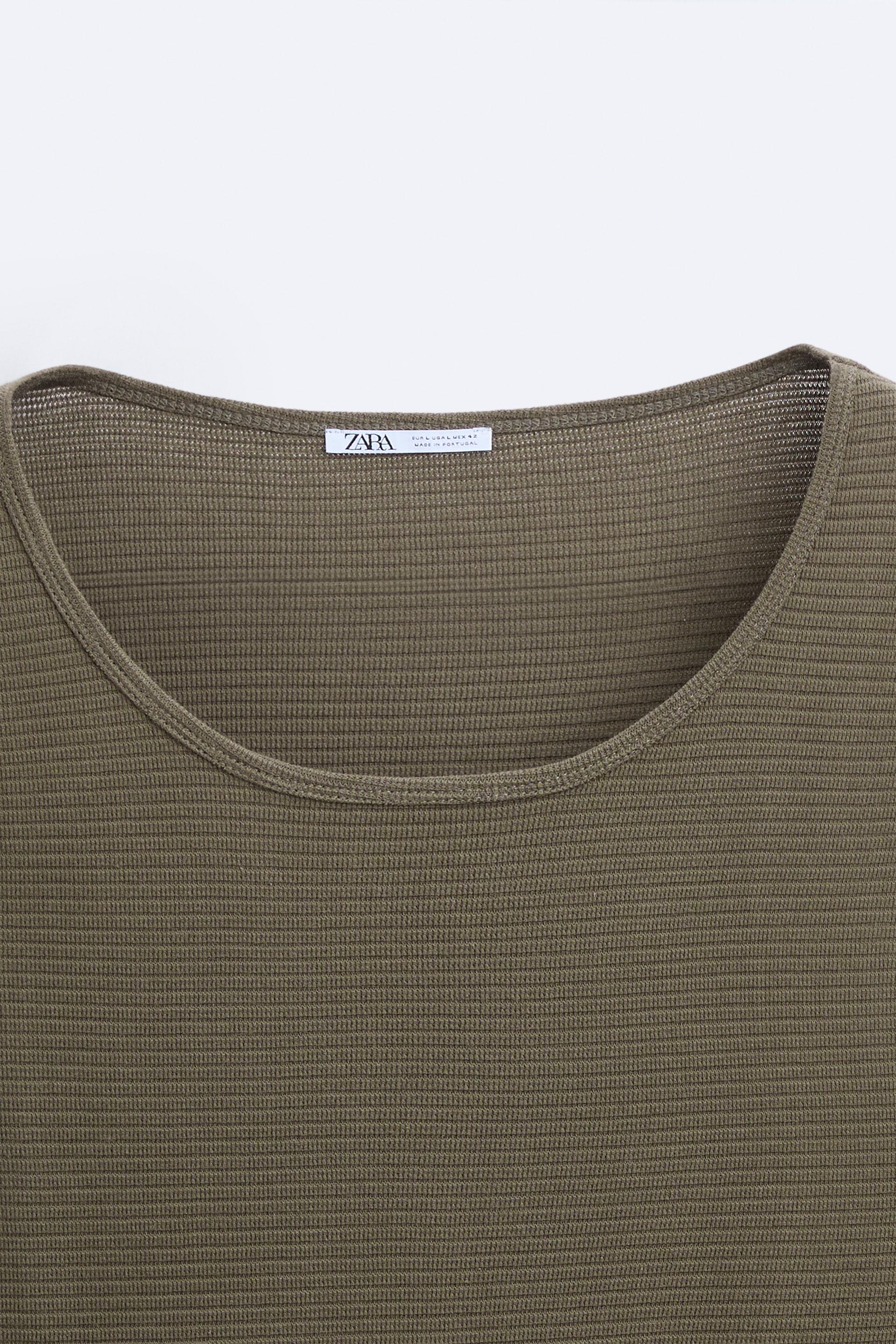 Zara Women's Sleeveless Top Medium Tan Stretchy Body Hugging Cami Tank  Shirt P14