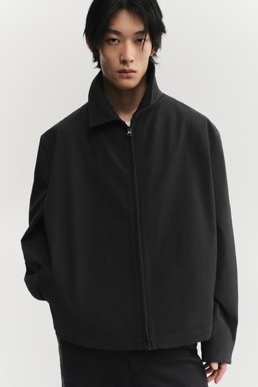 Zara 幾何提花外套 - 黑色