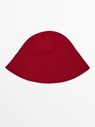 Zara Wool blend knit beanie - Red - Image 0