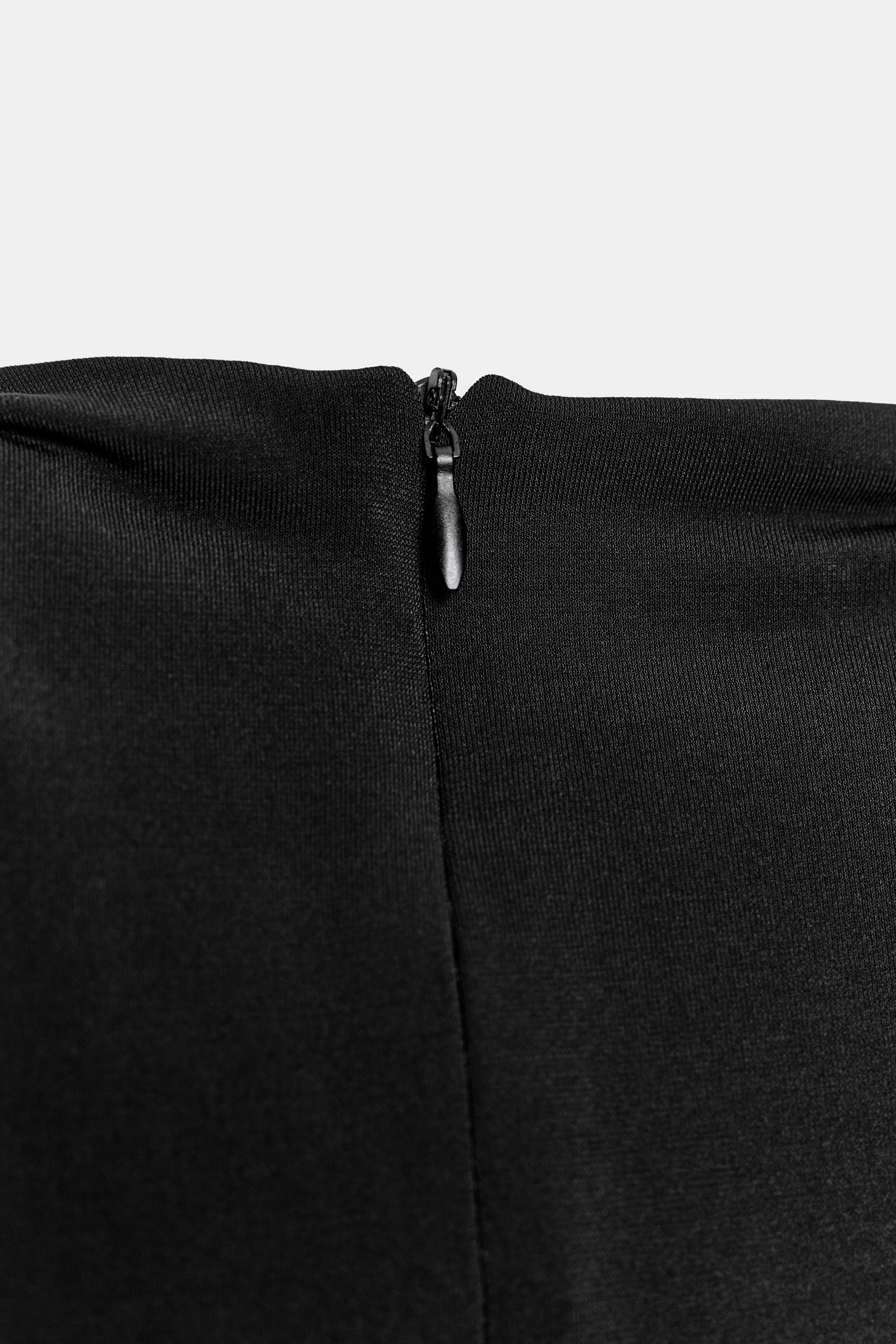 PLEATED MINI DRESS WITH SHOULDER PADS