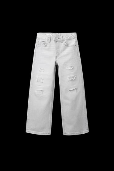 WIDE LEG-JEANS MIT RISSEN - Steingrau von Zara - Bild 0