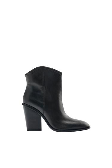 LEATHER COWBOY ANKLE BOOTS