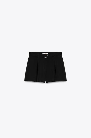 DARTED BERMUDA SHORTS WITH BELT - Black by Zara