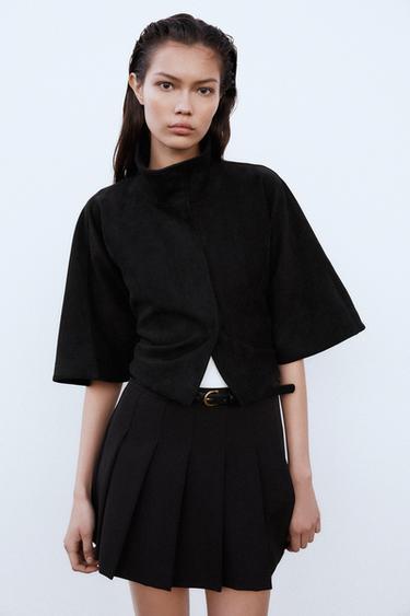 FALDA PANTALÓN TABLAS CINTURÓN - Negro de Zara