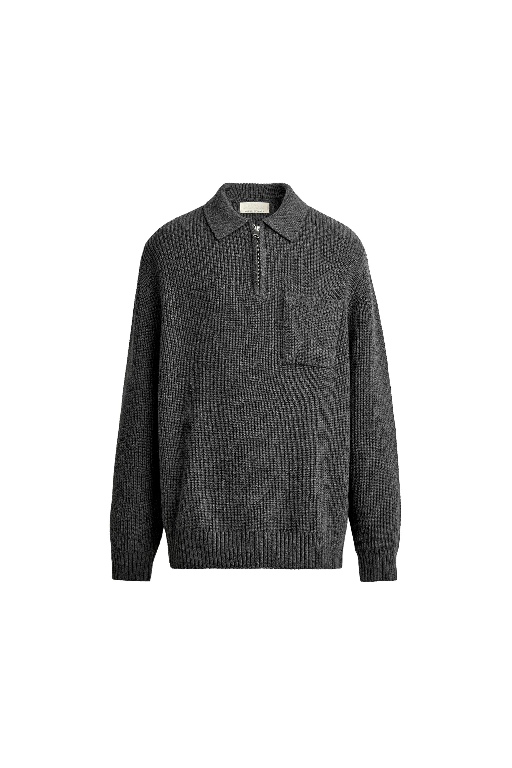 COTTON-WOOL PURL KNIT POLO - Brown | ZARA United States